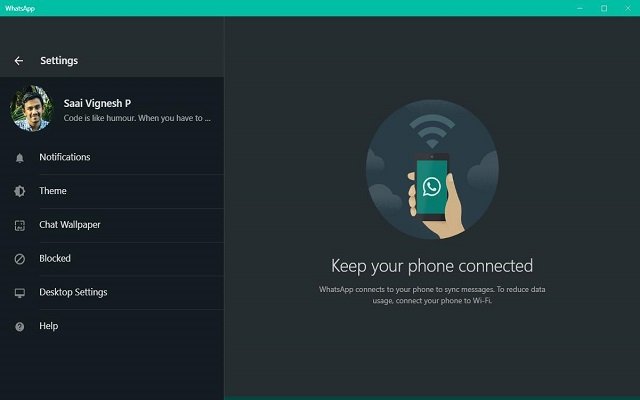 WhatsDark Web  from Chrome web store to be run with OffiDocs Chromium online
