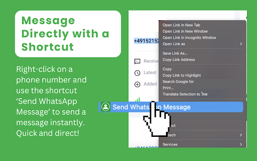 WhatsMessage Direct  from Chrome web store to be run with OffiDocs Chromium online