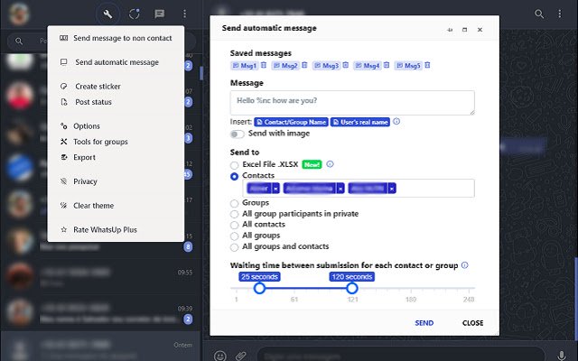 WhatsUp+ for WhatsApp ™ da Chrome Web Store será executado com OffiDocs Chromium online
