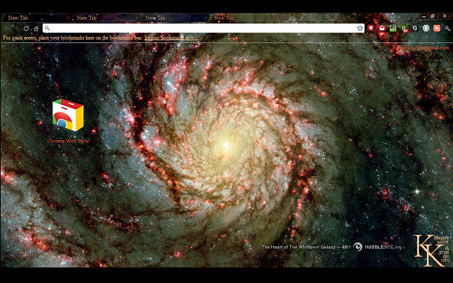 Chrome ウェブストアの Whirlpool Galaxy テーマを OffiDocs Chromium online で実行