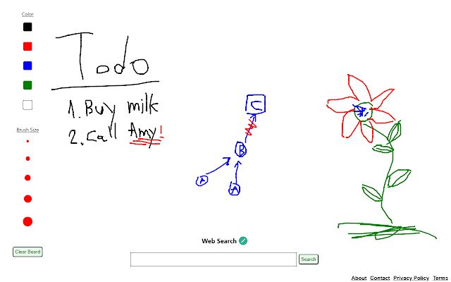 Whiteboard New Tab من متجر Chrome الإلكتروني ليتم تشغيله مع OffiDocs Chromium عبر الإنترنت