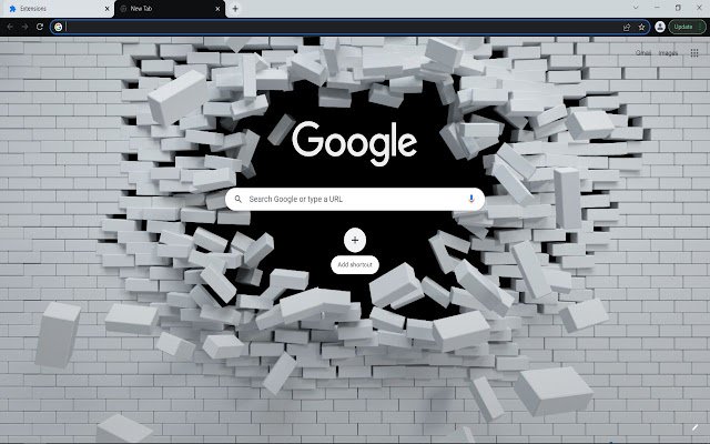 Chrome ウェブストアの White Brick Wall を OffiDocs Chromium online で実行