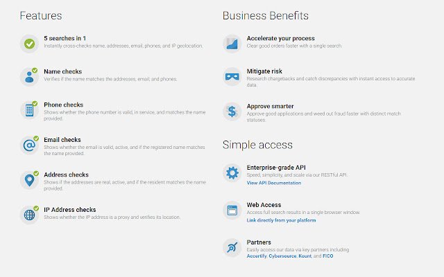 Whitepages Pro for Cybersource  from Chrome web store to be run with OffiDocs Chromium online