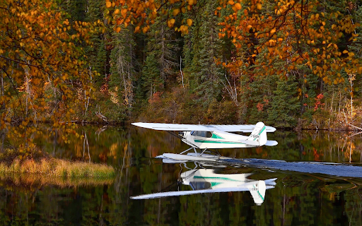 White plane on the lake  from Chrome web store to be run with OffiDocs Chromium online