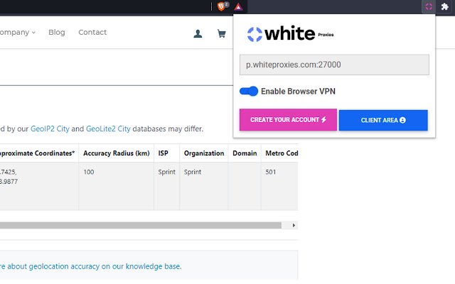 WhiteProxies Browser VPN dal negozio web di Chrome da eseguire con OffiDocs Chromium online