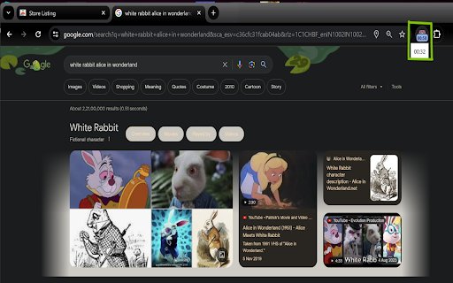 White Rabbit: Tab Timer from Chrome web store to be run with OffiDocs Chromium online White Rabbit: Tab Timer from Chrome web store to be run with OffiDocs Chromium online