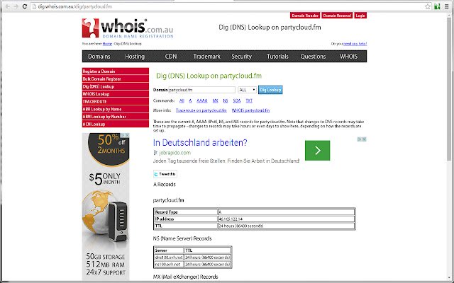 Pencarian DNS Whois dari toko web Chrome untuk dijalankan dengan OffiDocs Chromium online