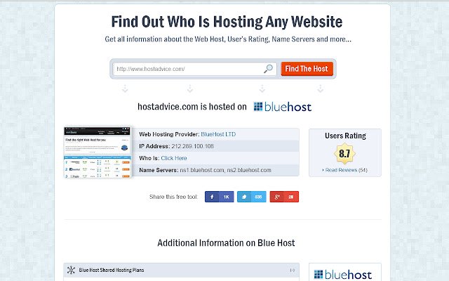 Who Is Hosting?  from Chrome web store to be run with OffiDocs Chromium online
