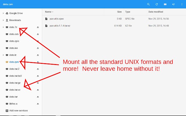 Wicked Good Unarchiver dal negozio web di Chrome da eseguire con OffiDocs Chromium online