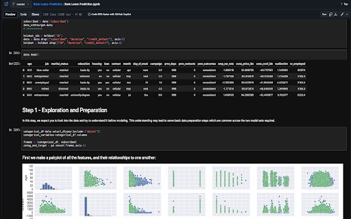 Wide GitHub Notebooks  from Chrome web store to be run with OffiDocs Chromium online
