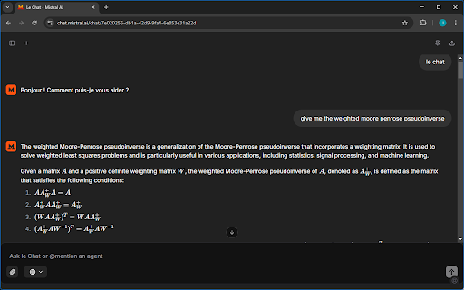 Wide Le Chat  from Chrome web store to be run with OffiDocs Chromium online