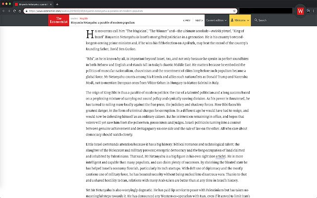 Wider Economist Article  from Chrome web store to be run with OffiDocs Chromium online