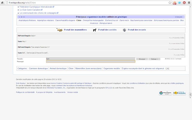 WikiChat dal Chrome Web Store da eseguire con OffiDocs Chromium online