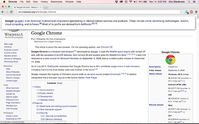 Chrome 웹 스토어의 Wikihover는 OffiDocs Chromium 온라인과 함께 실행됩니다.