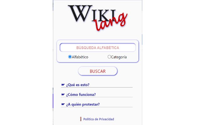 Wiki Lang  from Chrome web store to be run with OffiDocs Chromium online