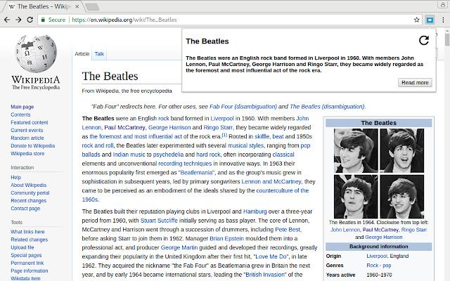 Wiki of the Day จาก Chrome เว็บสโตร์ที่จะรันด้วย OffiDocs Chromium ทางออนไลน์