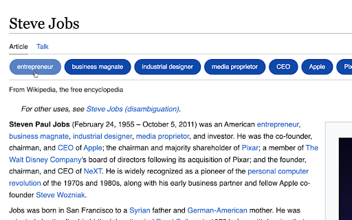 Wikipedia+  from Chrome web store to be run with OffiDocs Chromium online