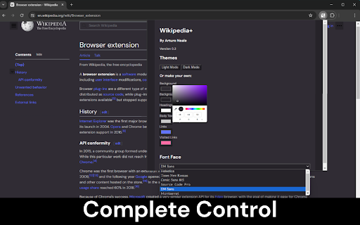 Wikipedia+  from Chrome web store to be run with OffiDocs Chromium online