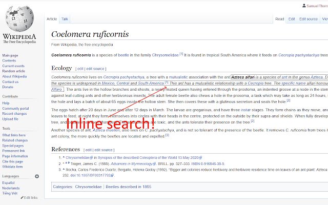 Расширение контекста Википедии из интернет-магазина Chrome будет работать с OffiDocs Chromium онлайн