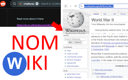 Wikipedia Mobile Redirect  from Chrome web store to be run with OffiDocs Chromium online