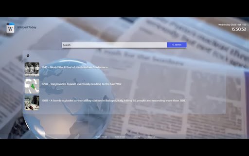Wikiped Today  from Chrome web store to be run with OffiDocs Chromium online