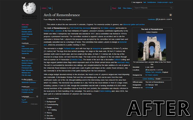 Ang Wiki Reader mula sa Chrome web store na tatakbo sa OffiDocs Chromium online