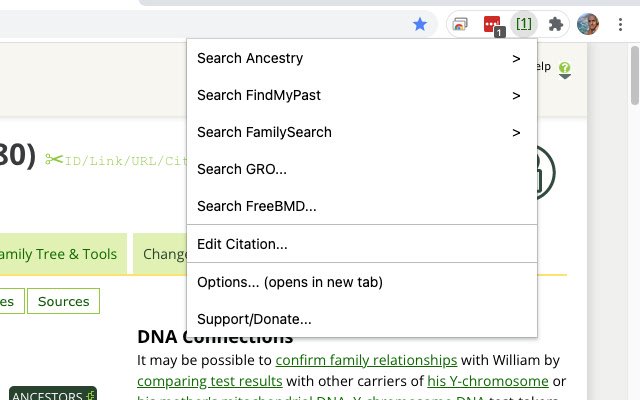 WikiTree Sourcer  from Chrome web store to be run with OffiDocs Chromium online