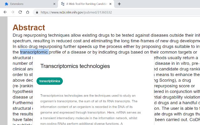 Ang Wikiword mula sa Chrome web store ay tatakbo sa OffiDocs Chromium online