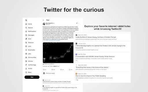 Willow Twitter for the curious  from Chrome web store to be run with OffiDocs Chromium online