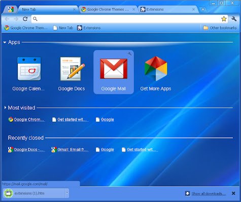 Tema Win7 Seven dari toko web Chrome untuk dijalankan dengan OffiDocs Chromium online