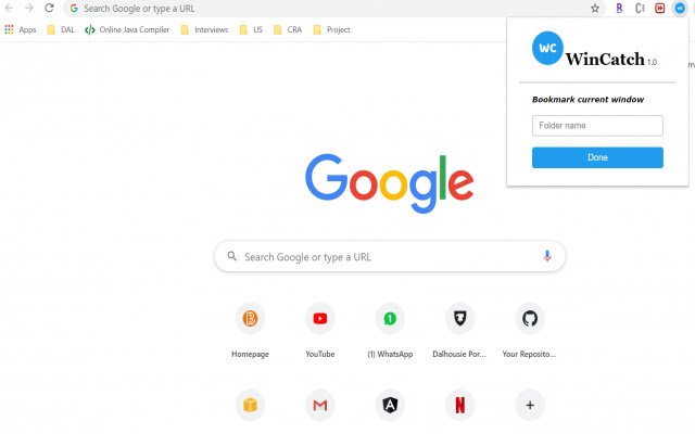 WinCatch to Bookmark Current Window  from Chrome web store to be run with OffiDocs Chromium online