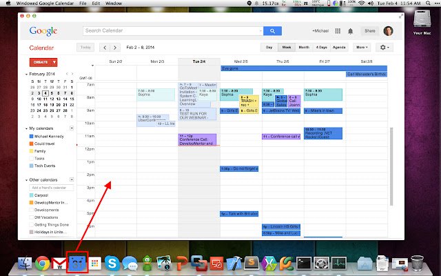Windowed Calendar for Google Calendar  from Chrome web store to be run with OffiDocs Chromium online
