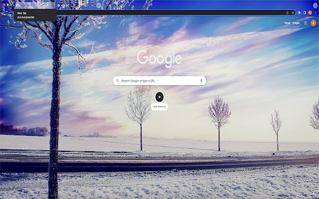Tema del paesaggio invernale dal web store di Chrome da eseguire con OffiDocs Chromium online