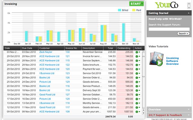 WinWeb Invoicing  from Chrome web store to be run with OffiDocs Chromium online
