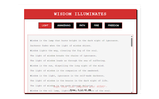 Wisdom Illuminates from Chrome web store to be run with OffiDocs Chromium online Wisdom Illuminates from Chrome web store to be run with OffiDocs Chromium online