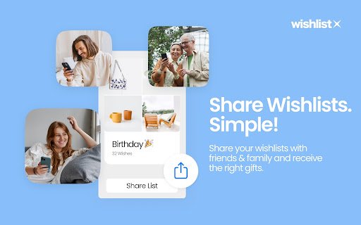 WishlistX: Digital Wishlist  Gift Registry  from Chrome web store to be run with OffiDocs Chromium online