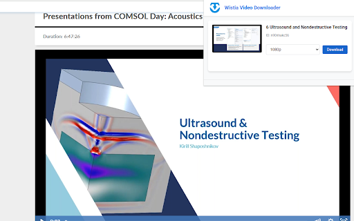 Wistia Video Downloader  from Chrome web store to be run with OffiDocs Chromium online