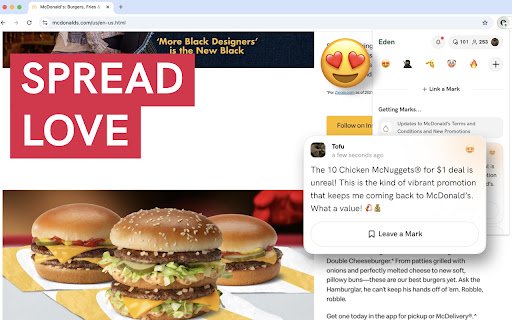 WithEden AI Emoji Comment App  from Chrome web store to be run with OffiDocs Chromium online