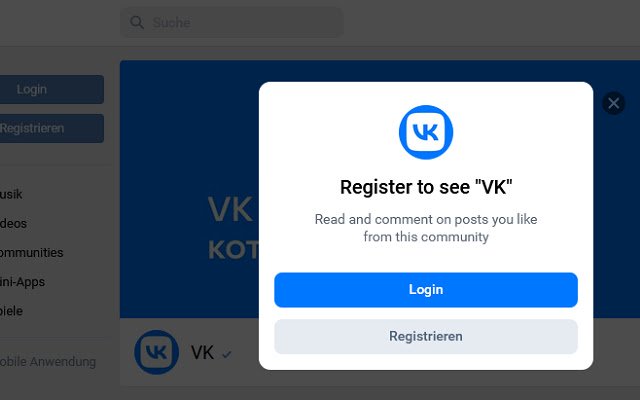 ВКонтакте without Login  from Chrome web store to be run with OffiDocs Chromium online