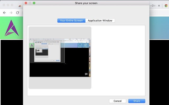 Chrome Web ストアの Wiztute Screen Sharing 2.0 を OffiDocs Chromium オンラインで実行する