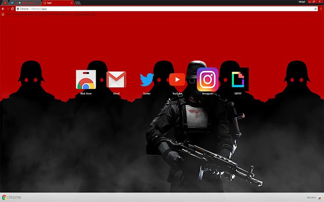 Wolfenstein: ຄໍາສັ່ງໃຫມ່ «ວິດີໂອເກມ» 2017 ຈາກຮ້ານເວັບ Chrome ທີ່ຈະດໍາເນີນການກັບ OffiDocs Chromium ອອນໄລນ໌
