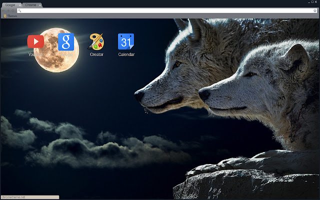 Le thème Wolves 1366x768 de la boutique en ligne Chrome doit être exécuté avec OffiDocs Chromium en ligne