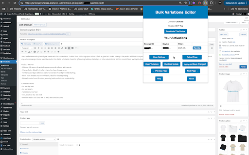 WooCommerce Bulk Product Variations Pro  from Chrome web store to be run with OffiDocs Chromium online