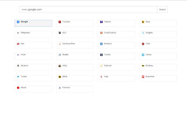 Woodr Search Page  from Chrome web store to be run with OffiDocs Chromium online