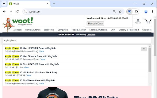 Woot.com Search Extension  from Chrome web store to be run with OffiDocs Chromium online