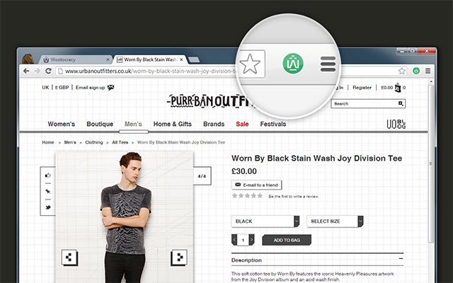 Wootocracy Button  from Chrome web store to be run with OffiDocs Chromium online
