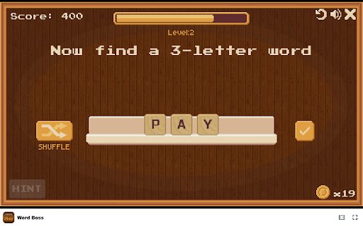 Word Boss Game Can you become the ultimate Word Boss?  from Chrome web store to be run with OffiDocs Chromium online Word Boss Game Can you become the ultimate Word Boss?  from Chrome web store to be run with OffiDocs Chromium online