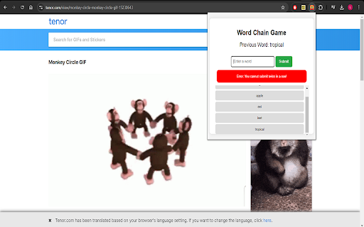 Word Chain Inator  from Chrome web store to be run with OffiDocs Chromium online