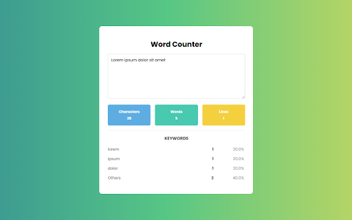 Word Counter  from Chrome web store to be run with OffiDocs Chromium online