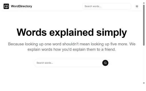 WordDirectory  from Chrome web store to be run with OffiDocs Chromium online